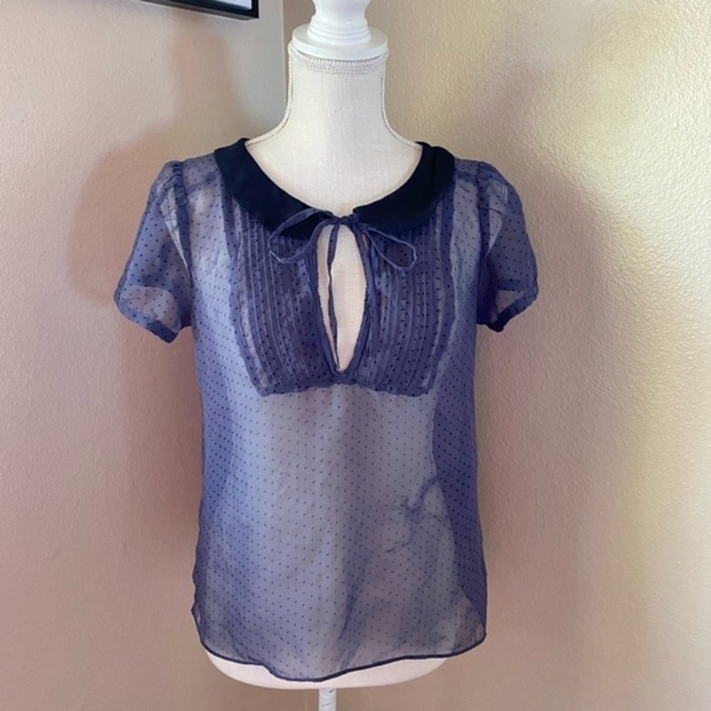 American Eagle Outfitters sheer polka dot blouse, Sz. M